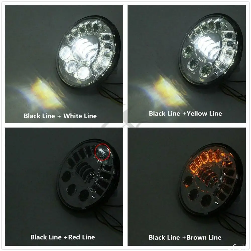 Хром/черный LED 7 &quotпроектор фара для Harley Electra Duo Glide Bad Boy Blackline новый мотоцикл| |