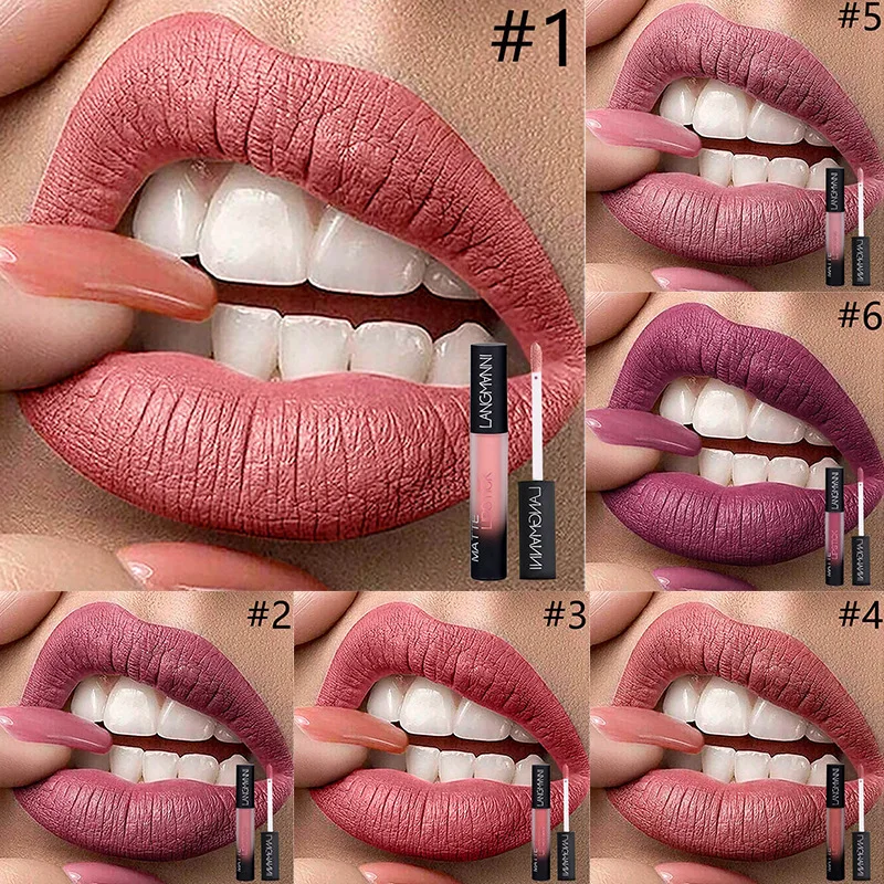 

1PCS Matte Lip Gloss Pigments Make Up Waterproof Long Lasting Lipgloss Matte Red Batom Nude Matte Brand Liquid Lipstick Makeup