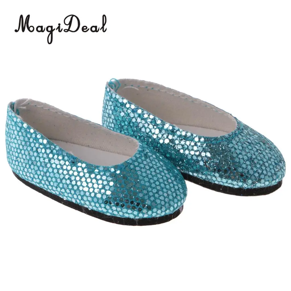 MagiDeal Bling Bling 4 Pairs Plastic Sequins Shoes for 14 Inch   Wellie Wisher Dolls Accessories