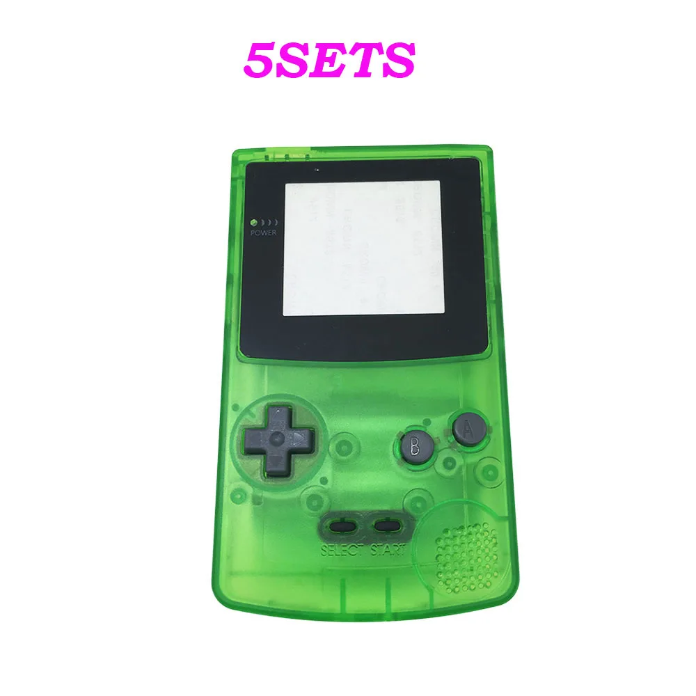 

5sets Clear Green Plastic Housing Shell Case Pack for Gameboy Color GBC Housing Case Cover