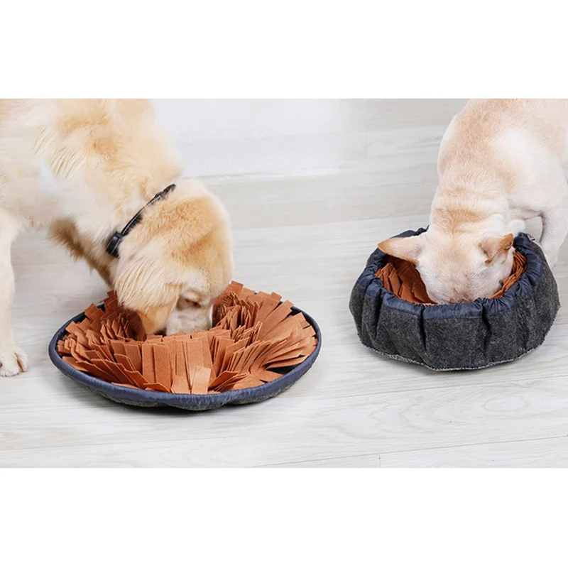 Funny Round Pet Toys Pet Dog Sniffing Pad Washable Training Blanket Feeding Mat Piecing Multi-color Dog Interactive Toys