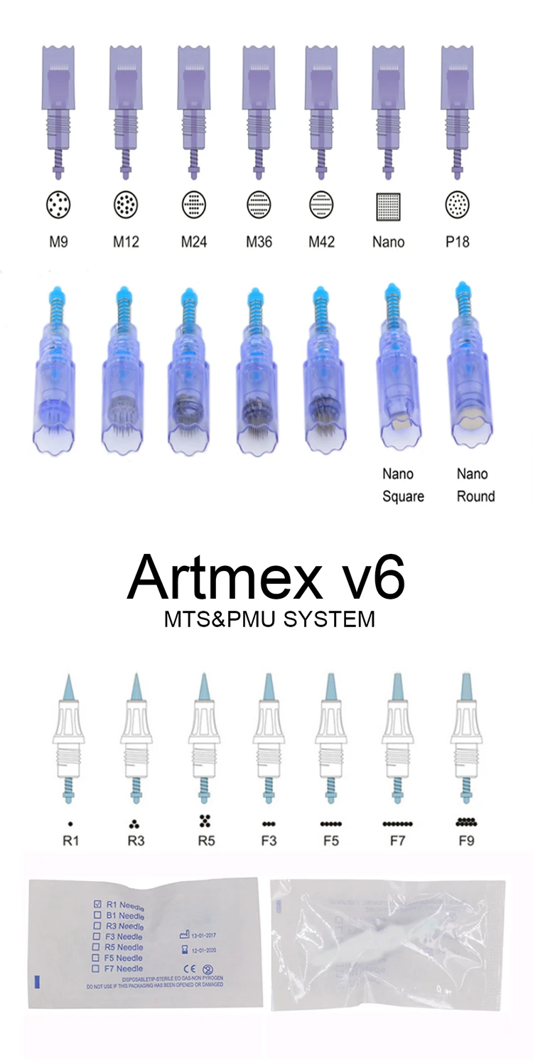 For 10pcslot Artmex MTs eyebrow tattoo needle replacement spare parts tattoo needle -2