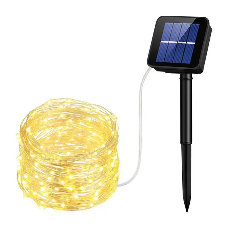 20pcs Solar powered 20M 200LEDs starry Silver-colored Wire LED String Fairy Light vine lamp Christmas Wedding Outdoor Home Decor | Лампы и