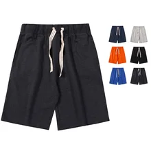 Хлопок 280 Шорты повседневные шорты Для мужчин летние новые сплошной цвет пляжные шорты мужские короткие брюки больших размеров штаны 6 видов цветов