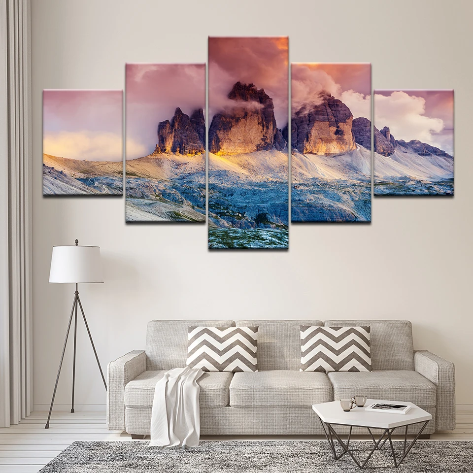 Wall Art Painting Canvas Painting Landscape snow mountain with fog 5
