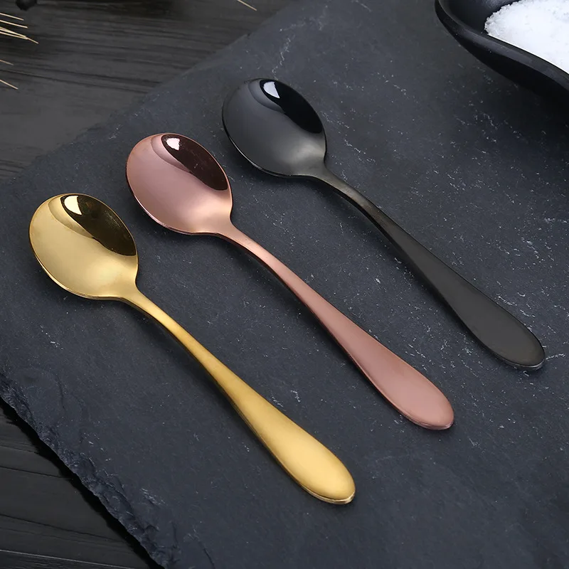 

1pc Small Stainless Steel Coffee Spoon Titanium Plated Spice Spoon Creative Coffee Dessert Spoon Stirring Spoon