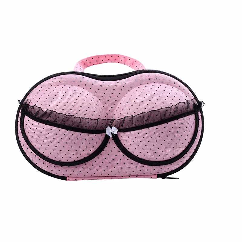 Женское Сетчатое нижнее белье, коробка для хранения бюстгальтера, портативное белье для путешествий, органайзер, чехол для бюстгальтеров, компактный чехол для нижнего белья - Цвет: Розовый