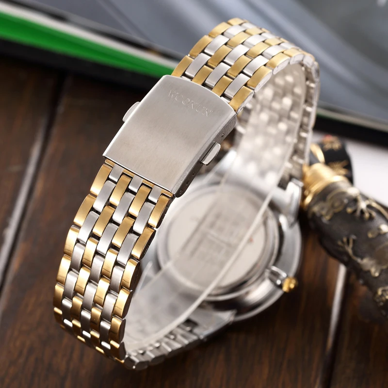 WOONUN мужские часы Топ бренд класса люкс кварцевые часы с бриллиантами для мужчин золотые часы для мужчин нержавеющая сталь ультра тонкий Relogio Masculino
