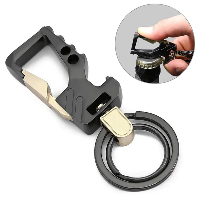 

Beer Bottle Opener Keychain Pocket Zinc Alloy Key Chain Metal Fashion Multifunctional Men Car Play Key Ring Tool Unique KC1718