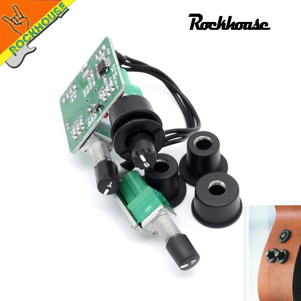 

2 Bands Acoustic Guitar Equalizer Guitar EQ Guitarra Preamp Easy to Fix Concise Bass Tone Volume adjustable Free Shipping