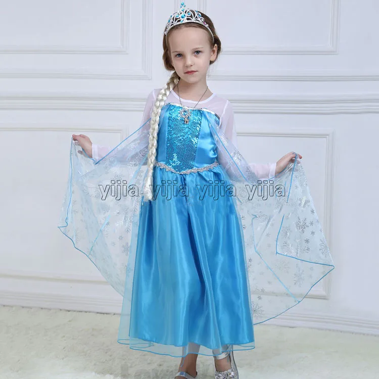 Продажа Принцессы для маленьких девочек одежда Анна ткань Эльзы Vestidos infants детей Косплэй вечерние детская одежда