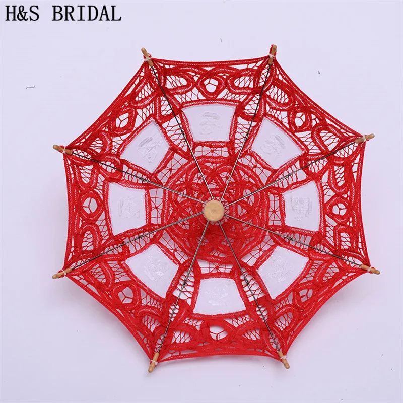 H& S свадебный мини маленький свадебный зонтик винтажный Викторианский красный кружевной зонтик Свадебный Цветок Девушка Вечерние Декор реквизит