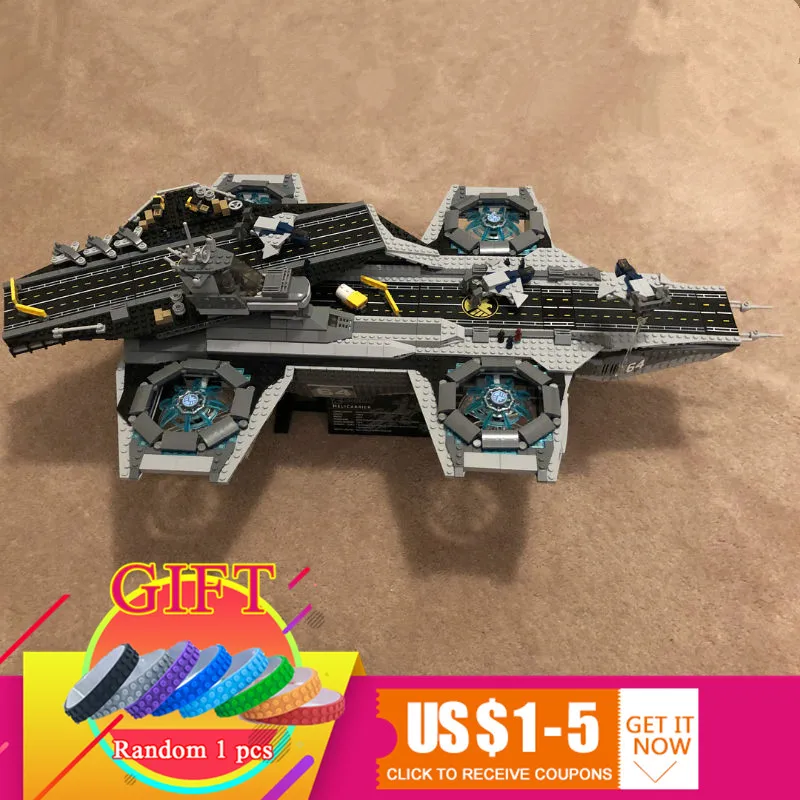 

07043 3057Pcs Super Heroes The Shield Helicarrier set Compatible with 76042 Model Building Kits Blocks Toys