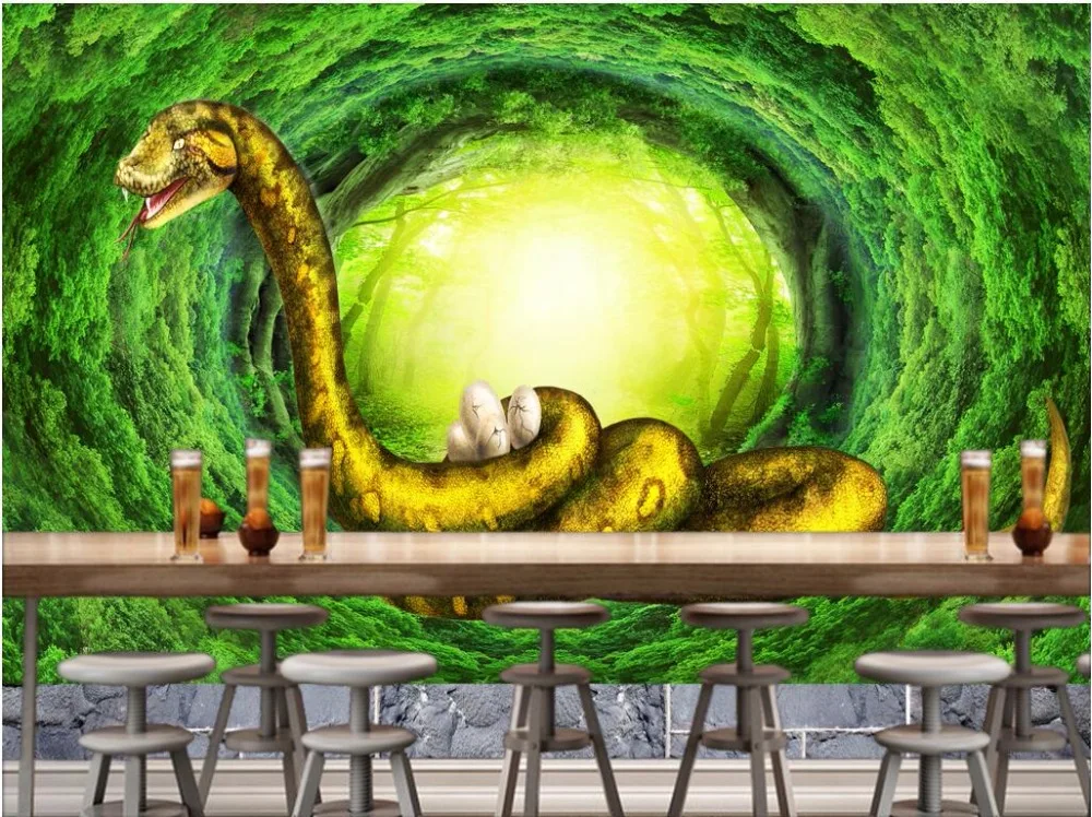 3d-wallpaper-custom-photo-mural-The-original-forest-python-scenery ...
