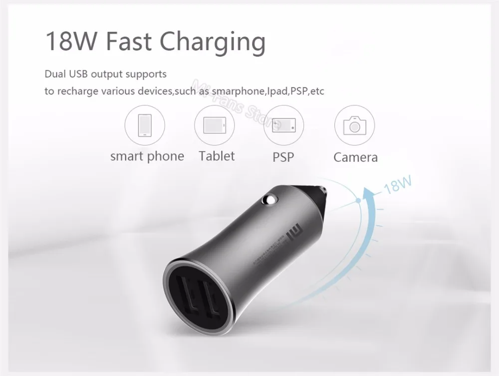 New Xiaomi Dual USB Car Charger 5V2.4A Fast Charger Universal 18W LED Reminding Quick Charge Fit for Most Phones Tablet PC (4)