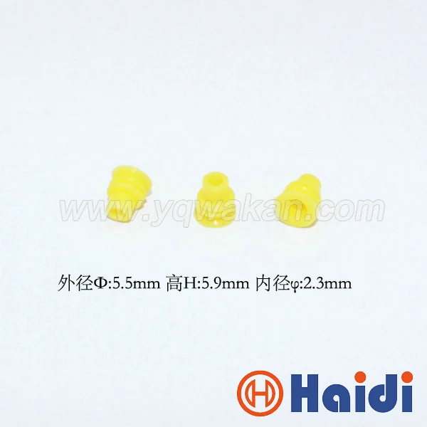 

100pcs automotive plug rubber seal HDX007 yellow waterproof wire seals for auto connector