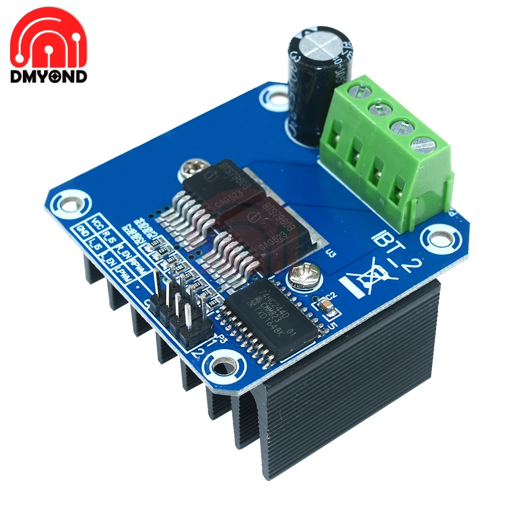 Двойной BTS7960 B BTS7960B DC 43A шагового двигателя привода Модуль драйвера h мост ШИМ