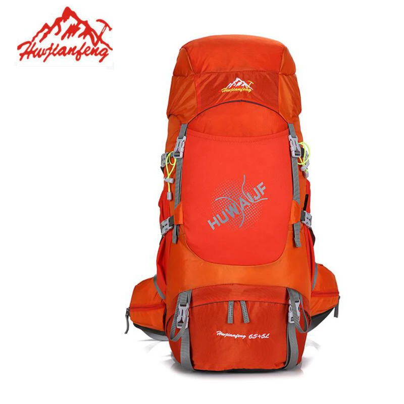 65L+ 5L большой открытый рюкзак Спортивная Сумка Кемпинг Туризм Альпинизм рюкзак дорожная сумка водонепроницаемый альпинистский рюкзак - Цвет: Orange