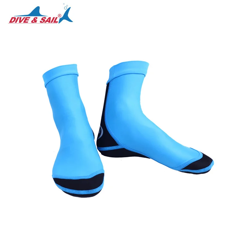 DIVE& SAIL, 1,5 мм, Лайкровые эластичные носки для подводного плавания и дайвинга, противоскользящие, устойчивые к царапинам, для плавания, пляжные носки для мужчин и женщин, 4 цвета - Цвет: Синий