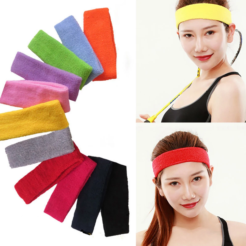 Sports Headbands Outdoor Sport Sweatband Headband Yoga Gym Unisex Stretch Solid Color Hair Band Men Hairband Women Sports Fitness Supplies