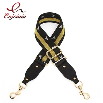 

New fashion Stitching color stripes star pattern metal buckle ladies handbag shoulder strap bag accessories belt bag parts