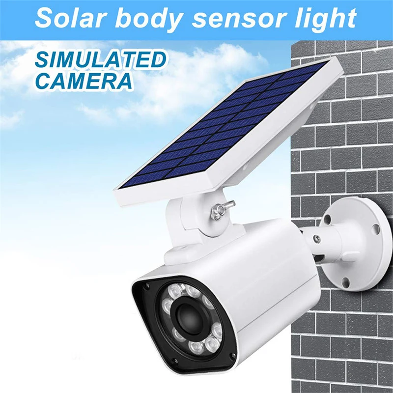 

led Solar wall Light Outdoor Motion sensor Night security wall lamp Waterproof Simulation Surveillance Camera Shape solar lamp