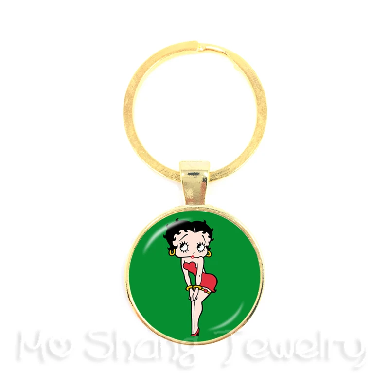 2018New Сексуальная Betty Boop серия стекло, кабошон брелок ручной работы пряжка для рюкзака подарок Ior Friend