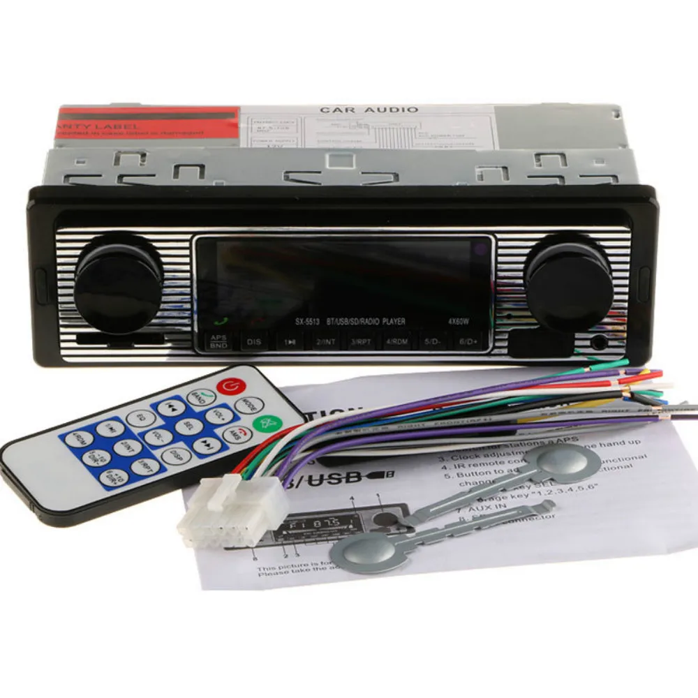 HANGXIAN Bluetooth винтажный автомобильный радиоприемник MP3 плеер стерео USB AUX