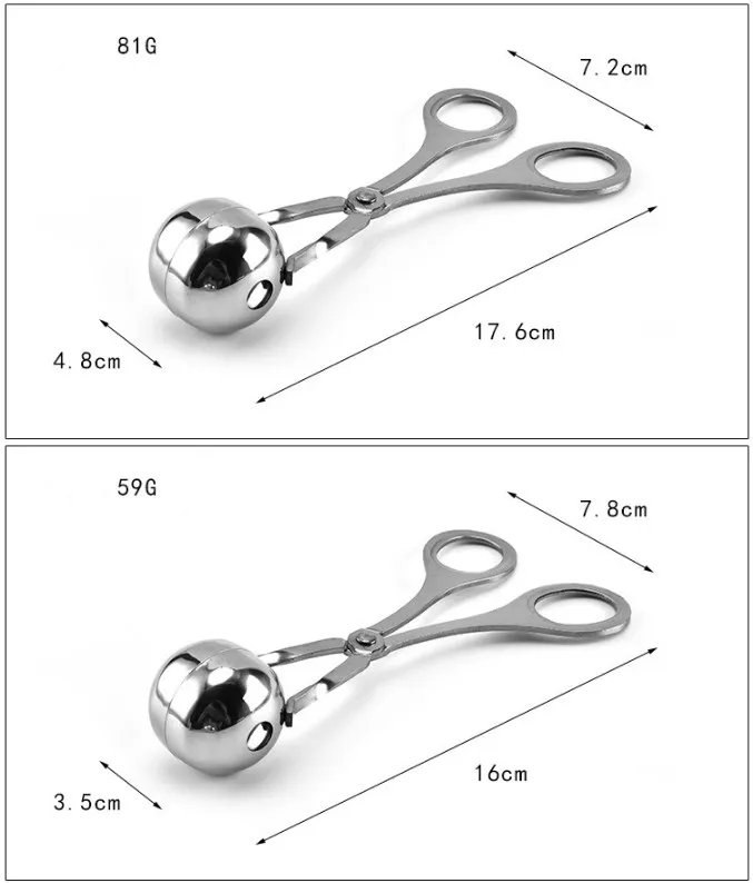 2 Размеры удобный фантастические Нержавеющая сталь инструменты для фрикаделек мясо рыбы свинина, говядина шарики обрабатывающих инструментов, Кухня Пособия по кулинарии инструменты