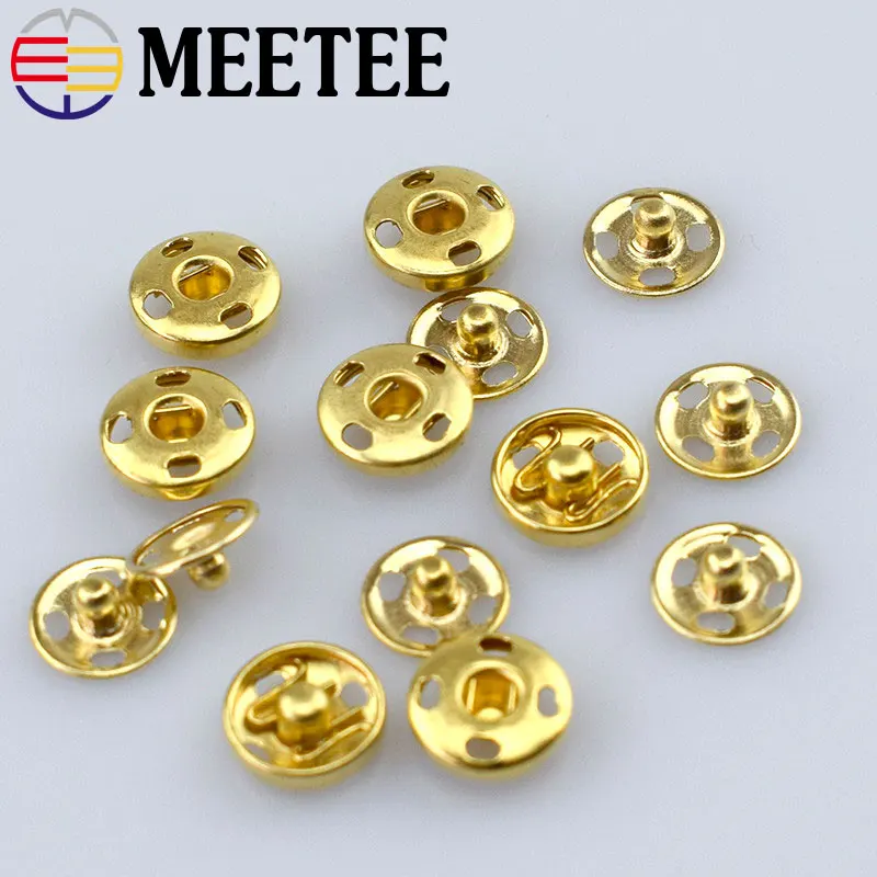 100pcs High grade 8mm Metal Snap Buttons Gold Coat Buttons Fashion Suit