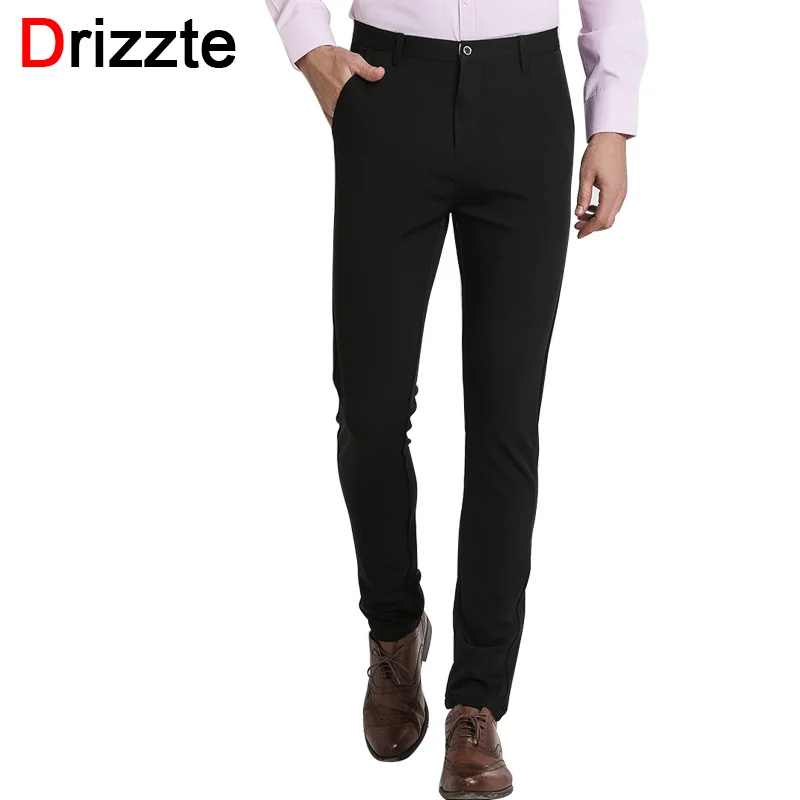 mens skinny dress pants black