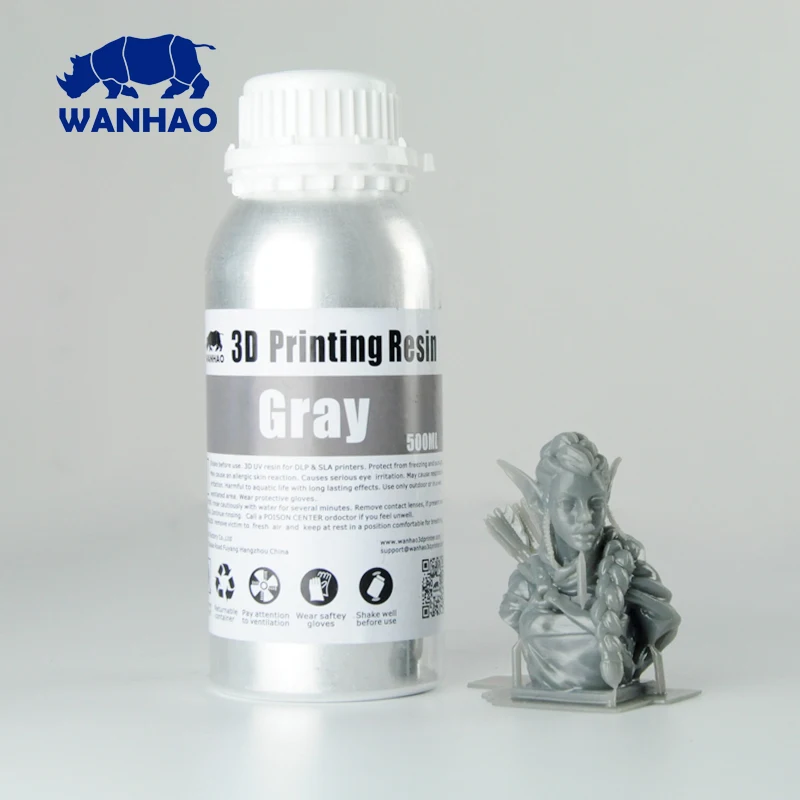 Wanhao 405 нм УФ смола для DLP/SLA 3d принтера, 3D-принтер фотопроводящая Смола 500 мл/бутылка, 2 шт 250 мл смола
