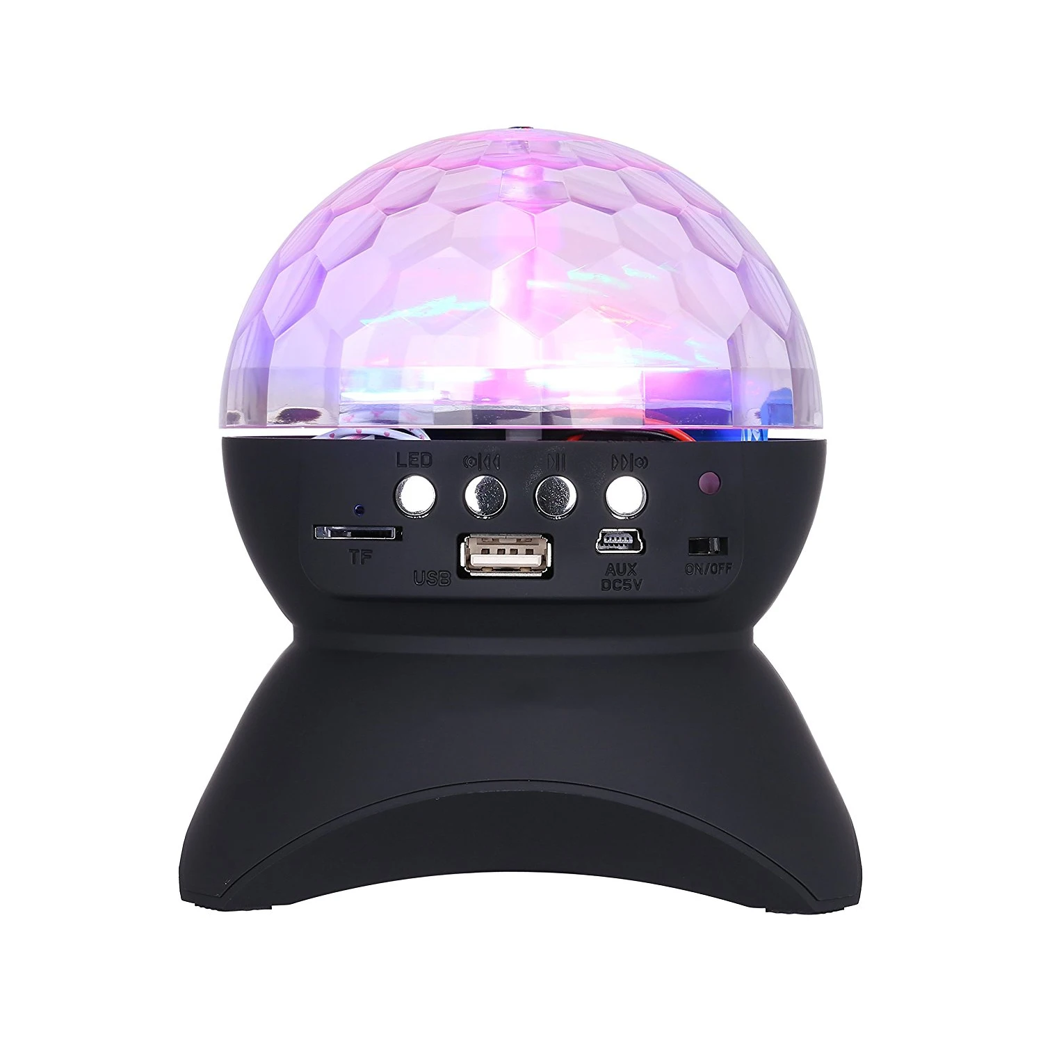 

Led Stage Light with Wireless Bluetooth Speaker Support TF Card , Music , FM radio with USB for Parties , DJ etc. - Black
