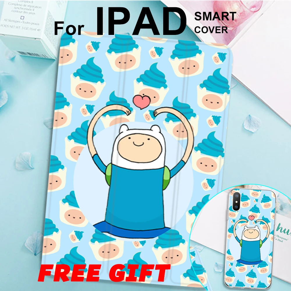 

Aventure time Cartoon Flip Cover For iPad Pro 9.7 Air 3 10.5 11 Mini 2 3 4 5 2019 Tablet Case Soft back for iPad 9.7 2018 2017