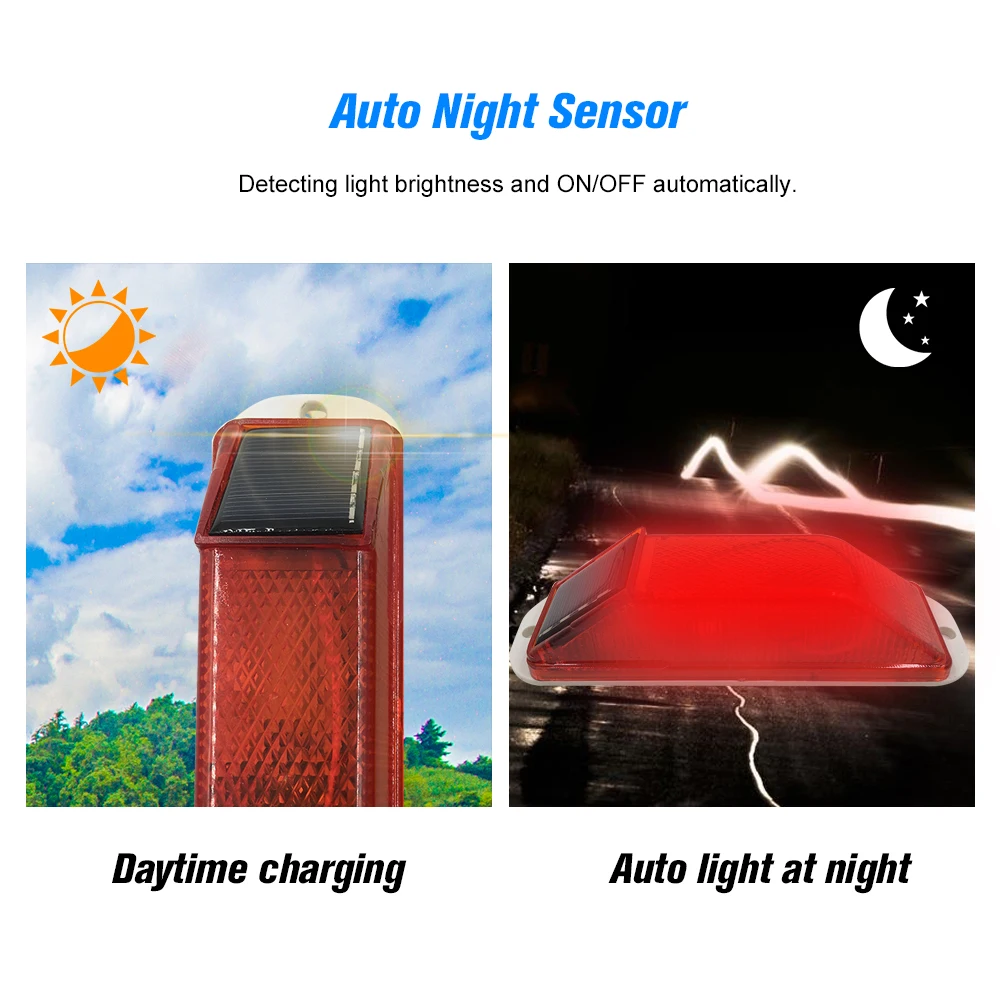 Солнечная сигнальная лампа Чувствительная строблампа предупреждение светодиодный предупреждающий светильник установленный на открытом воздухе на балянах для безопасности ночного вождения