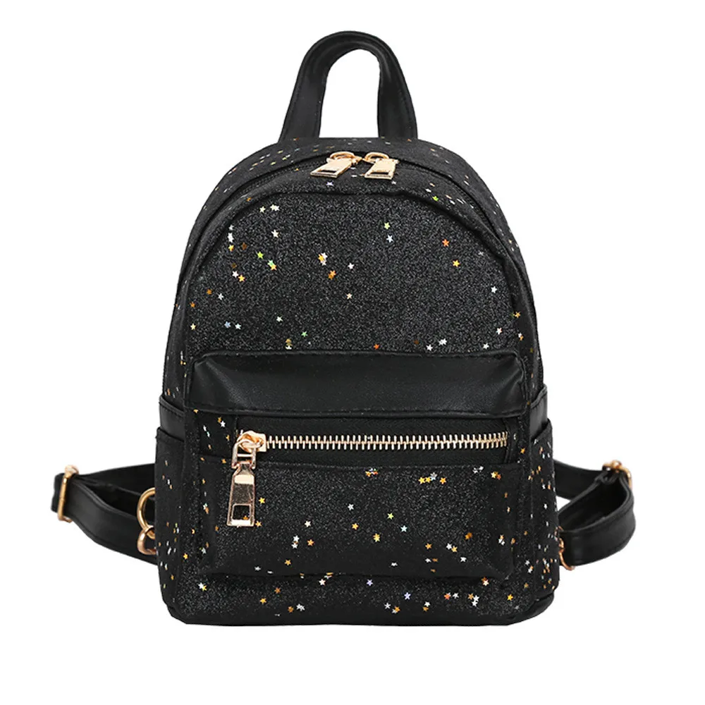 

Women Shoulder Bag Girl Sequins Leather School Bag Backpack Satchel Women Girls High Quality Travel Shoulder Bags Female