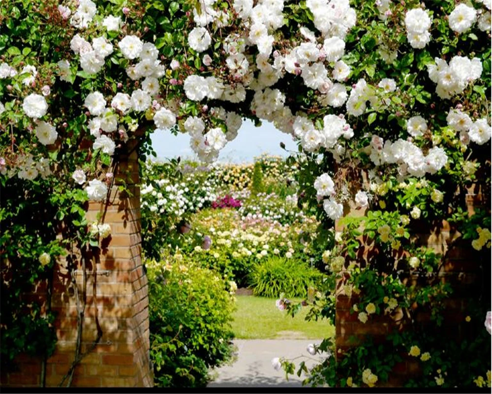Beibehang 3D Photo Wallpaper Rose Corridor Pastoral Flower Mural Bedroom Living Room Sofa TV Background wallpaper for walls 3 d Beibehang 3D Photo Wallpaper Rose Corridor Pastoral Flower Mural Bedroom Living Room Sofa TV Background wallpaper for walls 3 d