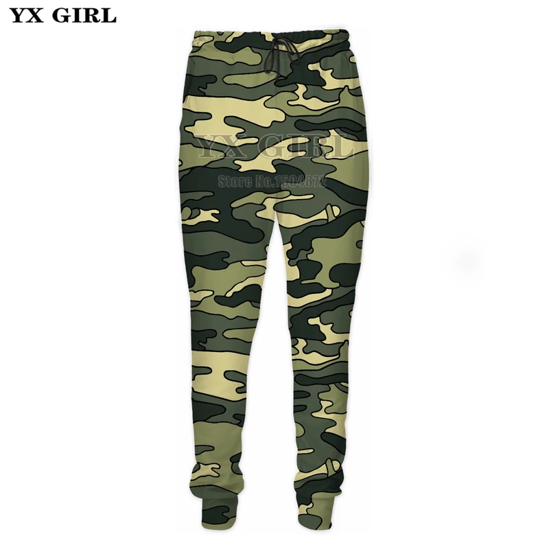 

YX Girl High Quality Mens Camouflage Pants Sweat Pants Men Women 3d Sweatpants Hip Hop Streetwear Track Pants Fitness joggers