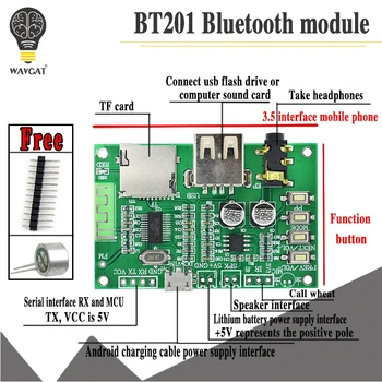 

BT201 Dual Mode 5.0 Bluetooth Lossless Audio Power Amplifier Board Module Tf Card U Disk Ble Spp Serial Port Transparent Trans