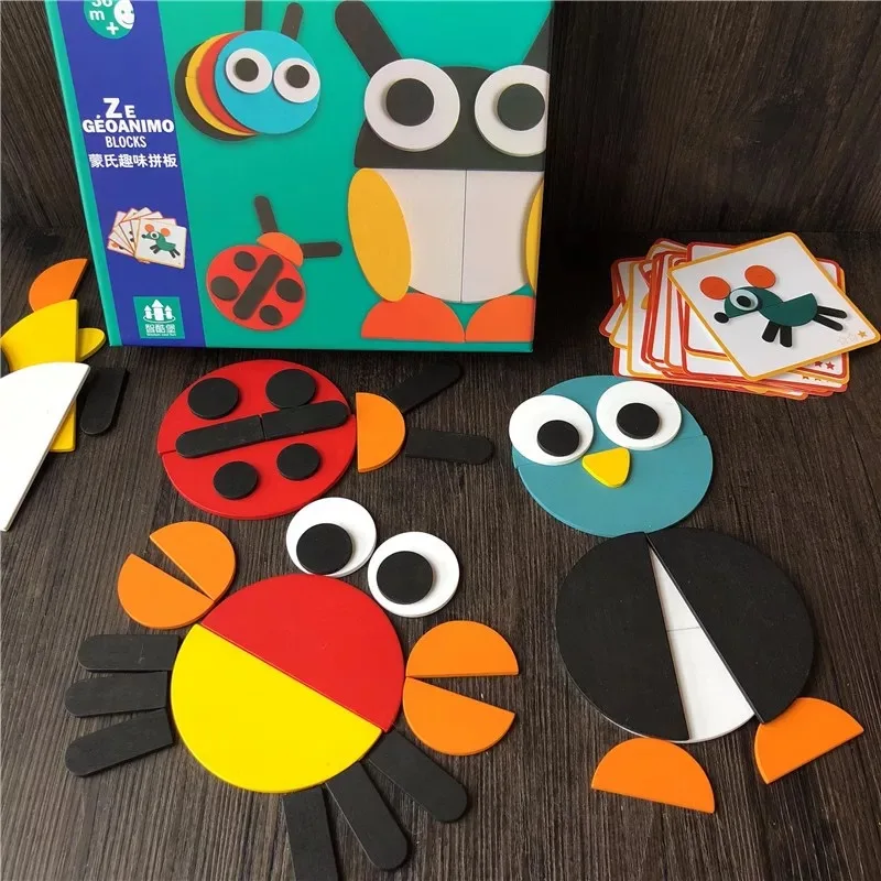 

3D Wooden Puzzle Jigsaw Toys For Children Cartoon Animal Wood Puzzles Kids Baby Early Montessori Educational Toy