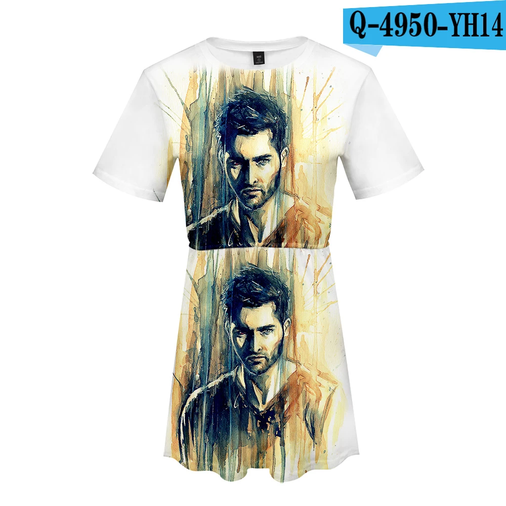 Derek hale/костюм с короткой юбкой,, 2 футболки с короткими рукавами и короткая юбка, костюм из двух предметов, высокое качество, повседневные комплекты одежды Derek hale - Цвет: C