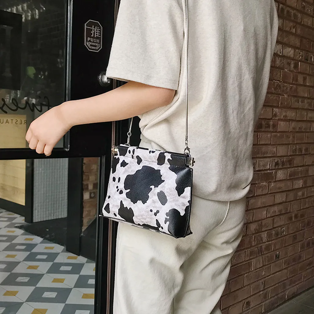 Женская сумка с рисунком коровы, сумка на плечо, сумка на цепочке, маленькая квадратная сумка, роскошные дизайнерские сумки-мессенджеры, Прямая поставка 10H