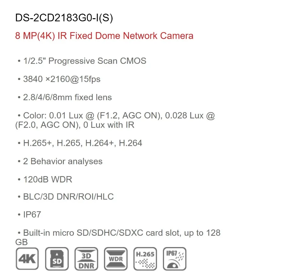 Система видеонаблюдения Hikvision Камера Наборы 8CH 8POE 4 K NVR + DS-2CD2183G0-I 8MP IP Камера Сеть мини купольная безопасности Камера POE 30 m ИК H.265 +