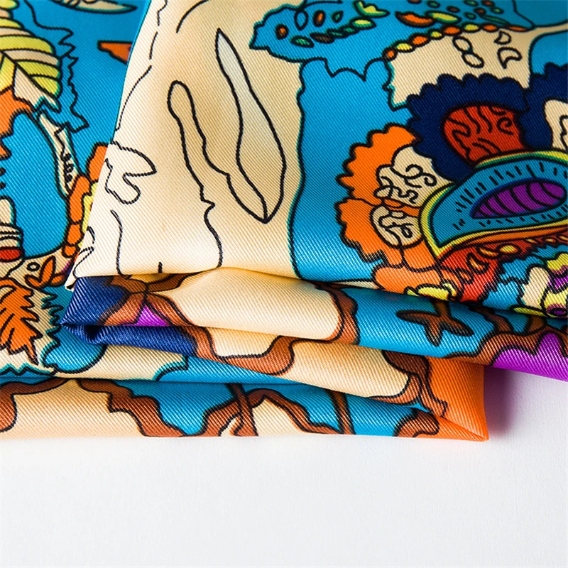 Дышащий этнический стиль цветок слон шаблон Леди саржа большой квадратный шарф дизайнерские бренды люксовые женские пляжные полотенца шейный платок