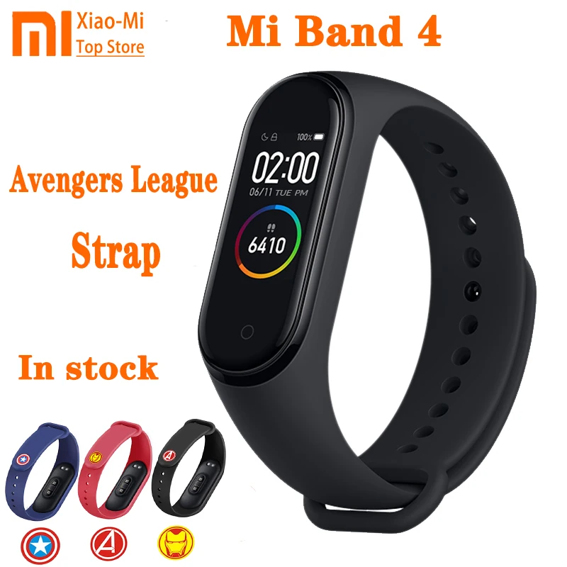

Original Xiaomi Band 4 2019 Smart Miband 4 Bracelet Heart Rate Fitness Color Screen Bluetooth 5.0 Global Version Avengers League