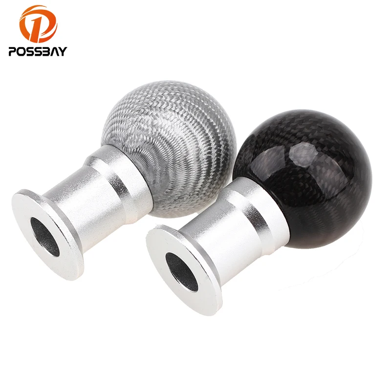 POSSBAY Carbon Fiber Ball Stick Manual Transmission Shift Shifter Gear Knob Adapter Cool