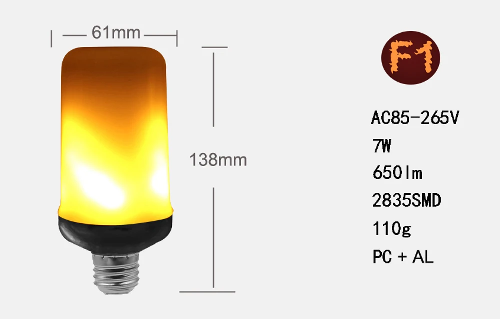 ourving flame bulb 5 marked