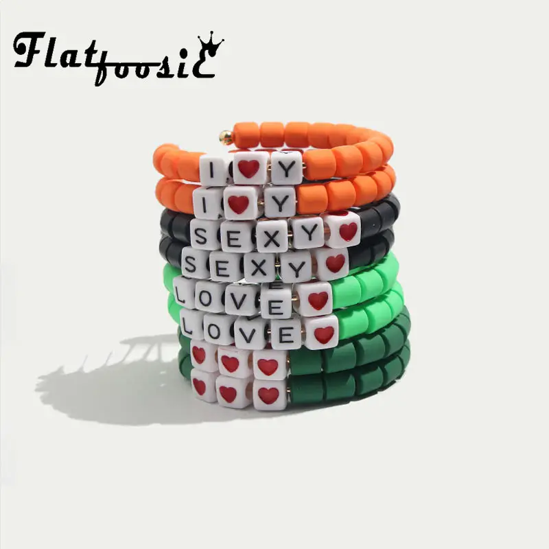 

Flatfoosie Fashion Black Rubber letter Round Circle Hoop Earrings Jewelry For Women Bohemian Female Wedding Gift Party Earrings