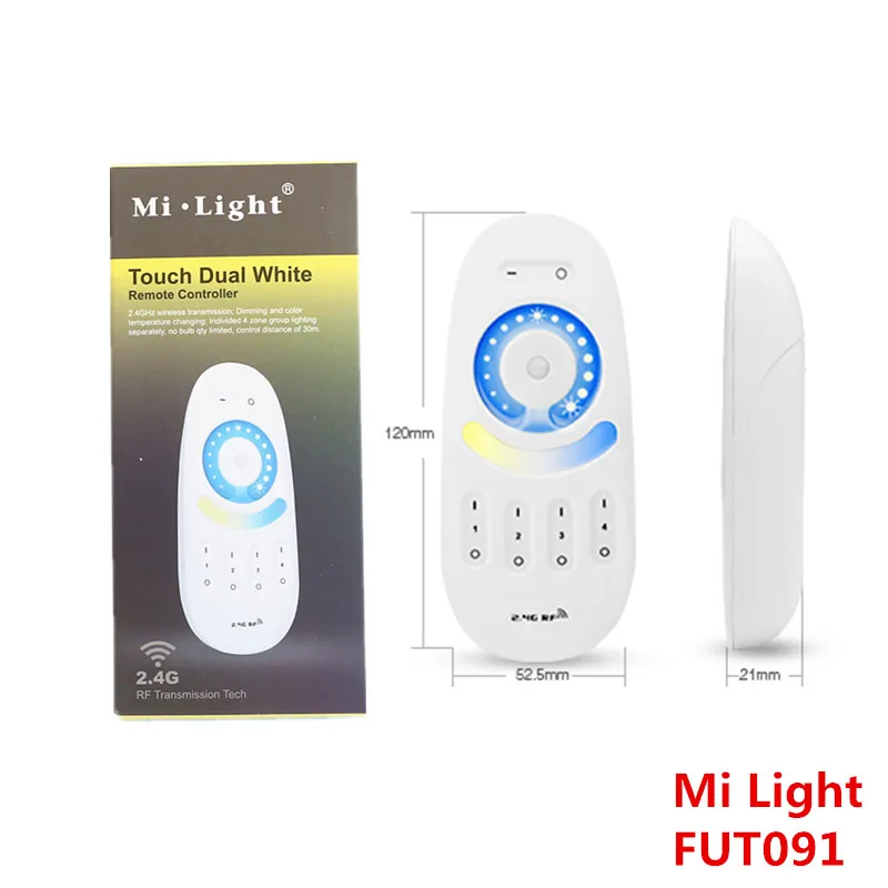 

Mi Light Dual Full Touch 4-zone Remote Controller FUT091 Compatible with All Mi-Light CCT and Dimming Lighting /LED Controller