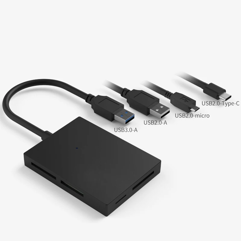 5 port multi memory card reader usb hub OTG function usb 3.0 hub splitter with led indicator light for TFCFSDMSXD card slot  (1)